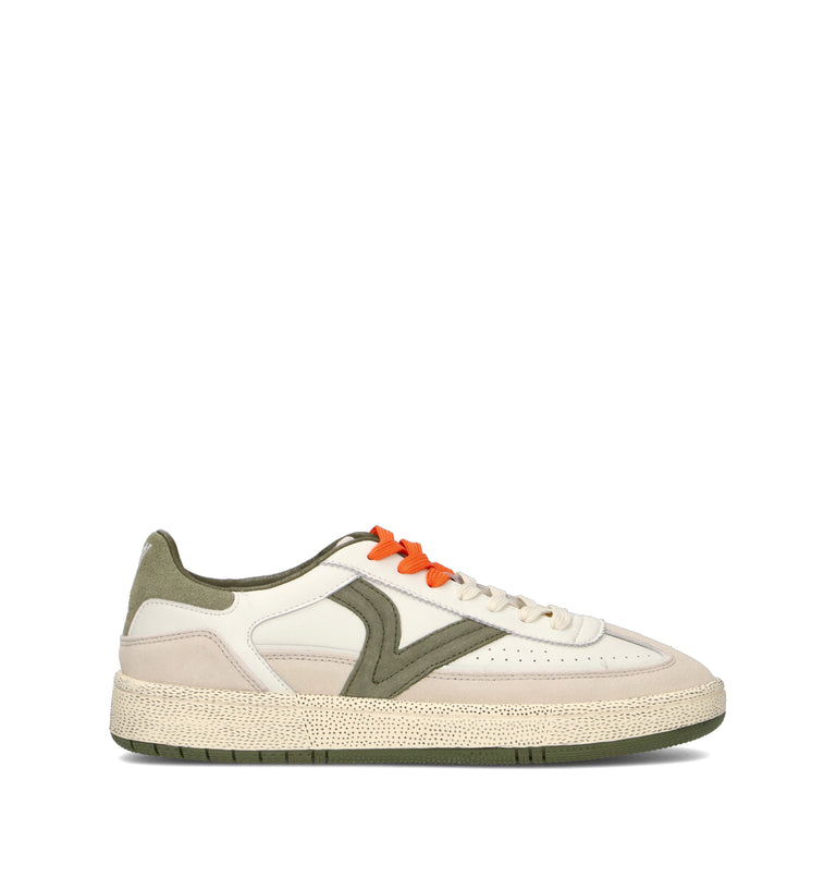 VICTORIA Sneaker uomo bianca/verde in pelle