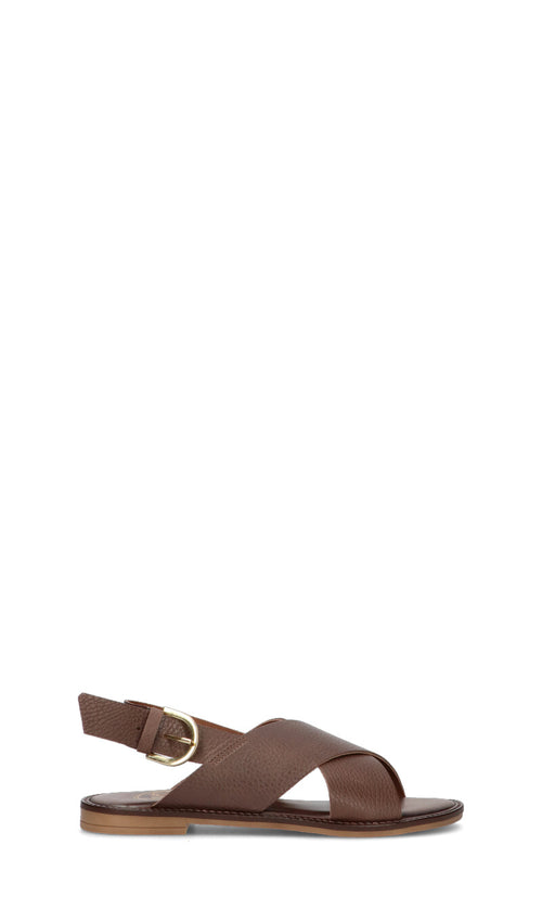 18+ Sandalo donna marrone in pelle