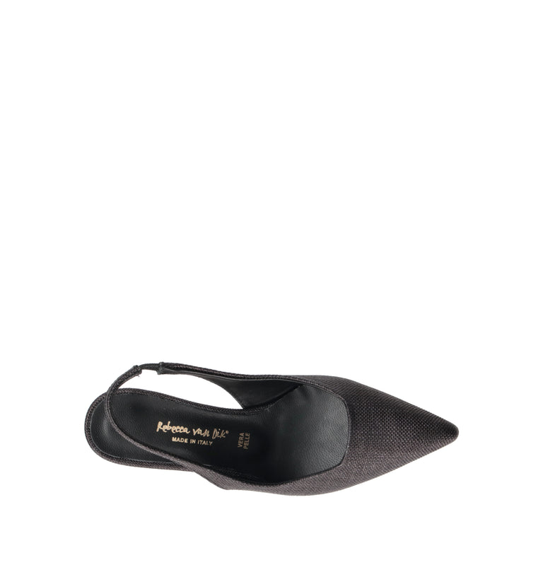 REBECCA VAN DIK Slingback donna nera