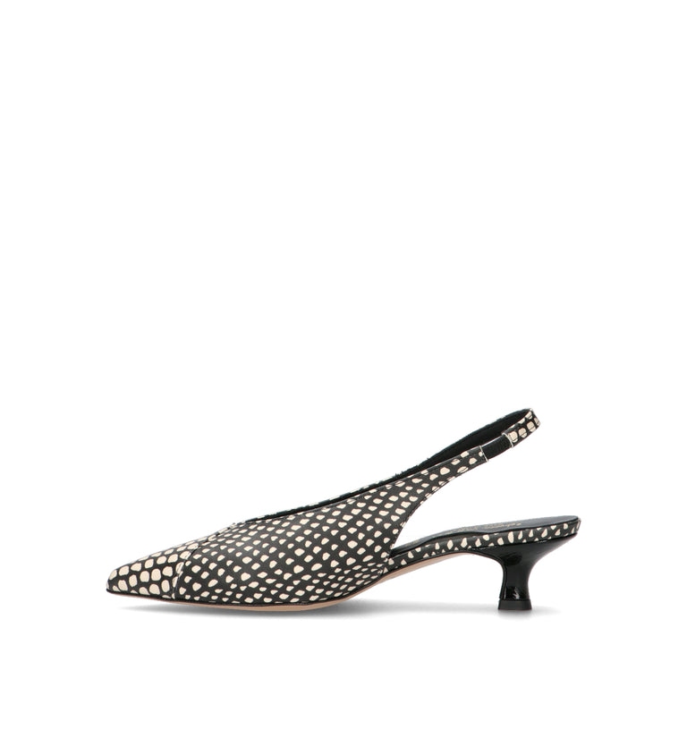 REBECCA VAN DIK Slingback donna nera/panna