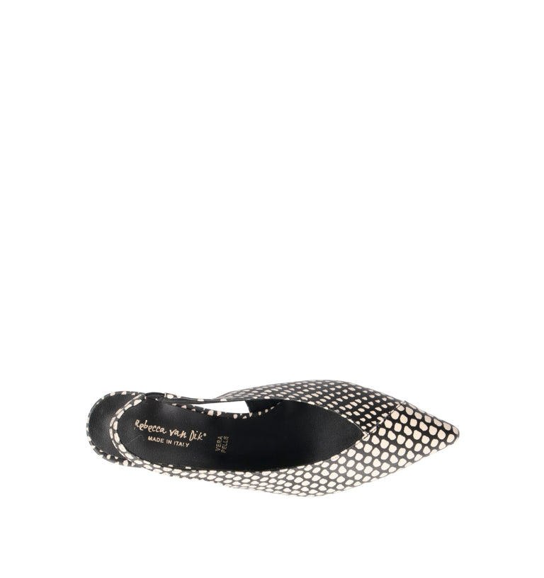 REBECCA VAN DIK Slingback donna nera/panna