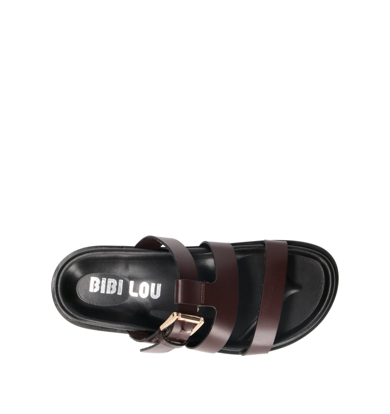 BIBI LOU Ciabatta donna marrone in pelle