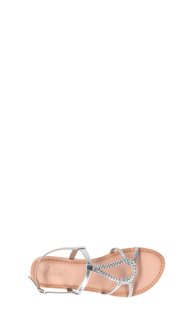 A.ENNIE Sandalo donna argento in pelle