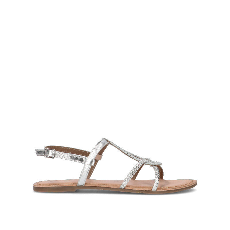 A.ENNIE Sandalo donna argento in pelle