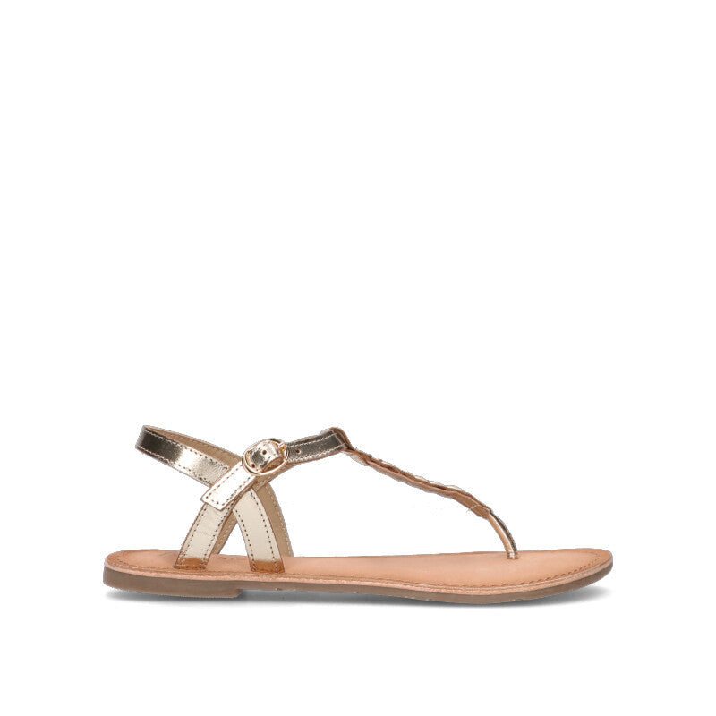 A.ENNIE Sandalo donna platino in pelle