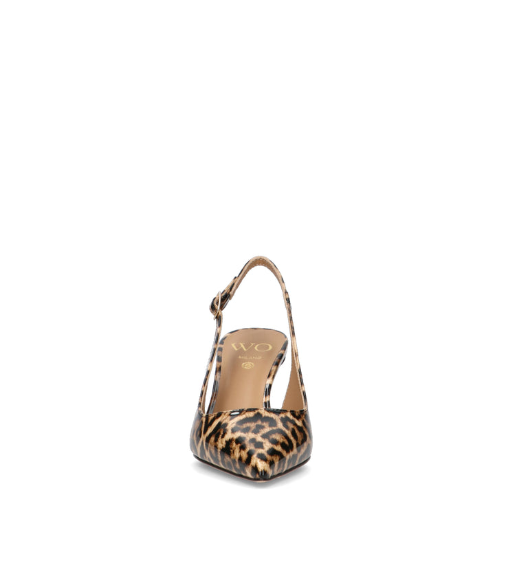 WO MILANO Slingback donna maculata in pelle