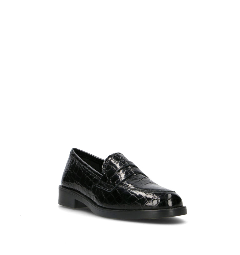 ROSA E ROSA Mocassino donna nero in pelle