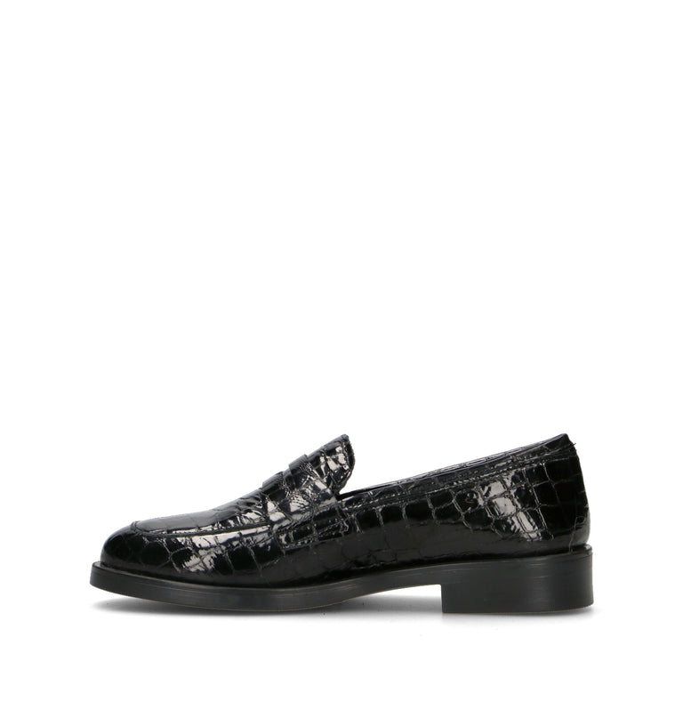 ROSA E ROSA Mocassino donna nero in pelle