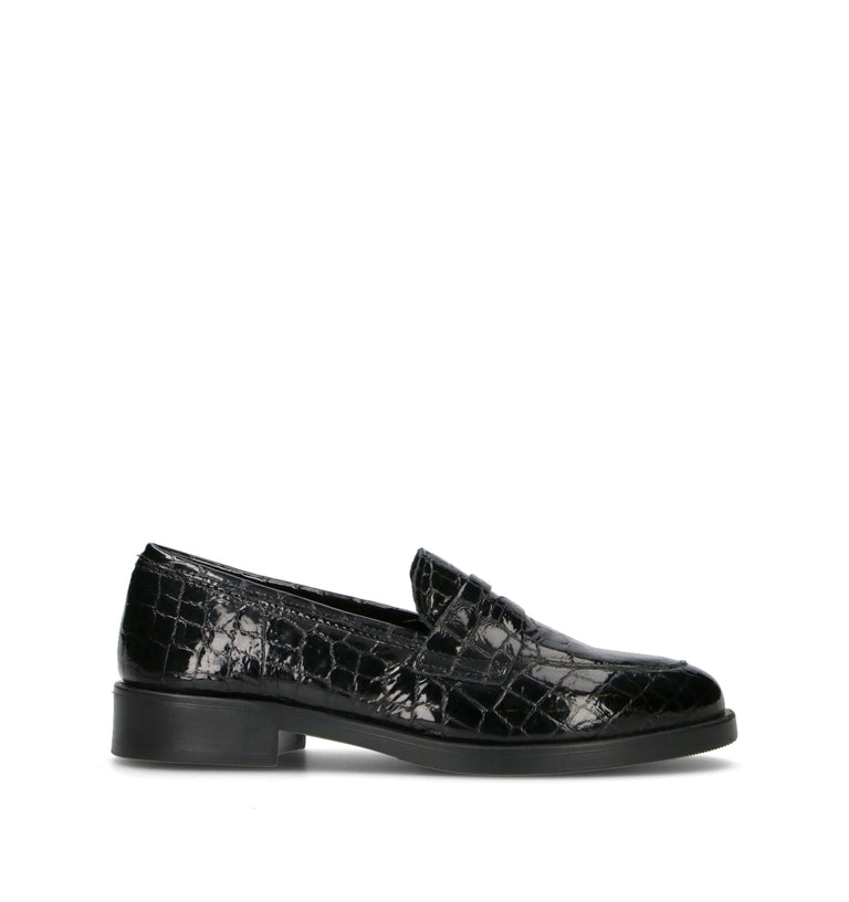 ROSA E ROSA Mocassino donna nero in pelle