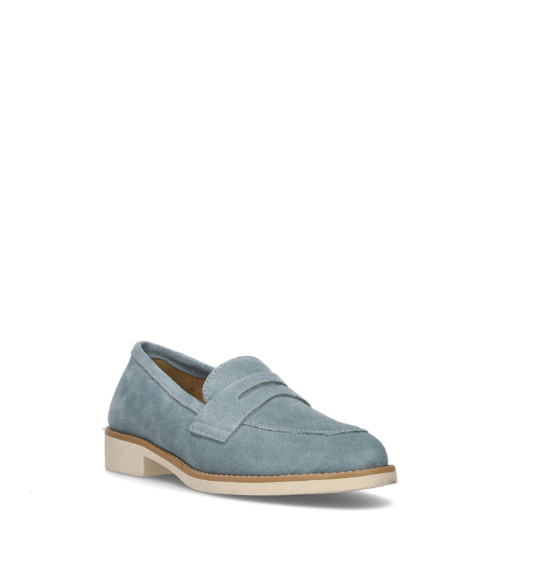 ROSA E ROSA Mocassino donna cielo in suede