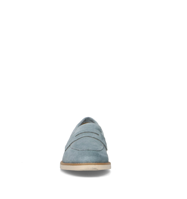 ROSA E ROSA Mocassino donna cielo in suede