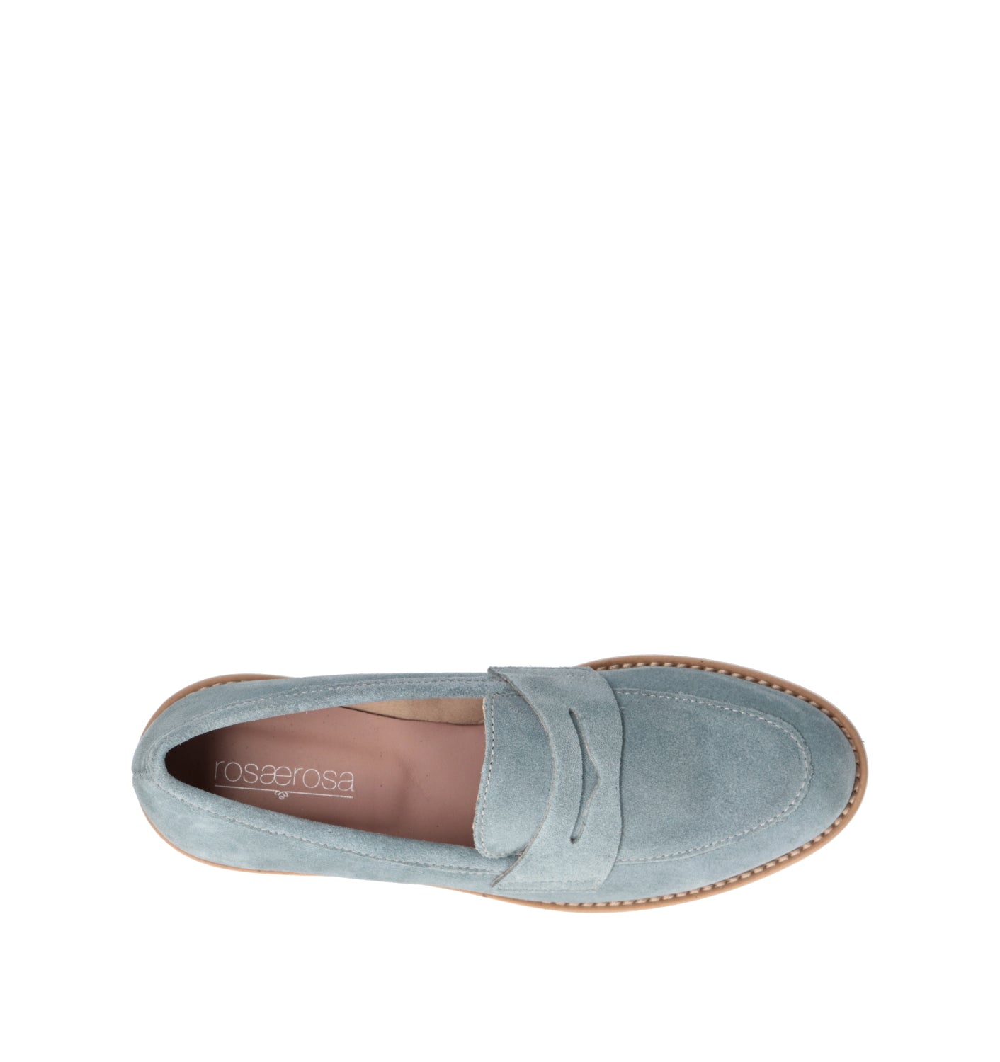 ROSA E ROSA Mocassino donna cielo in suede