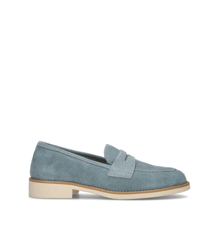 ROSA E ROSA Mocassino donna cielo in suede