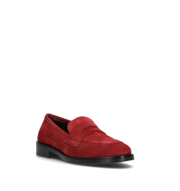 RIZZOLI Mocassino donna rosso in suede