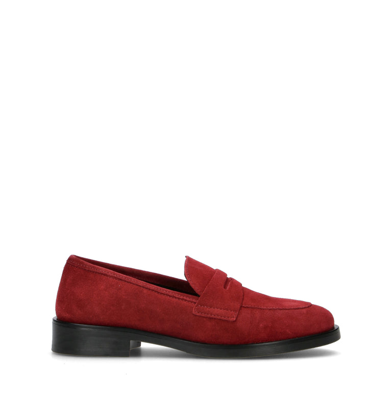 RIZZOLI Mocassino donna rosso in suede