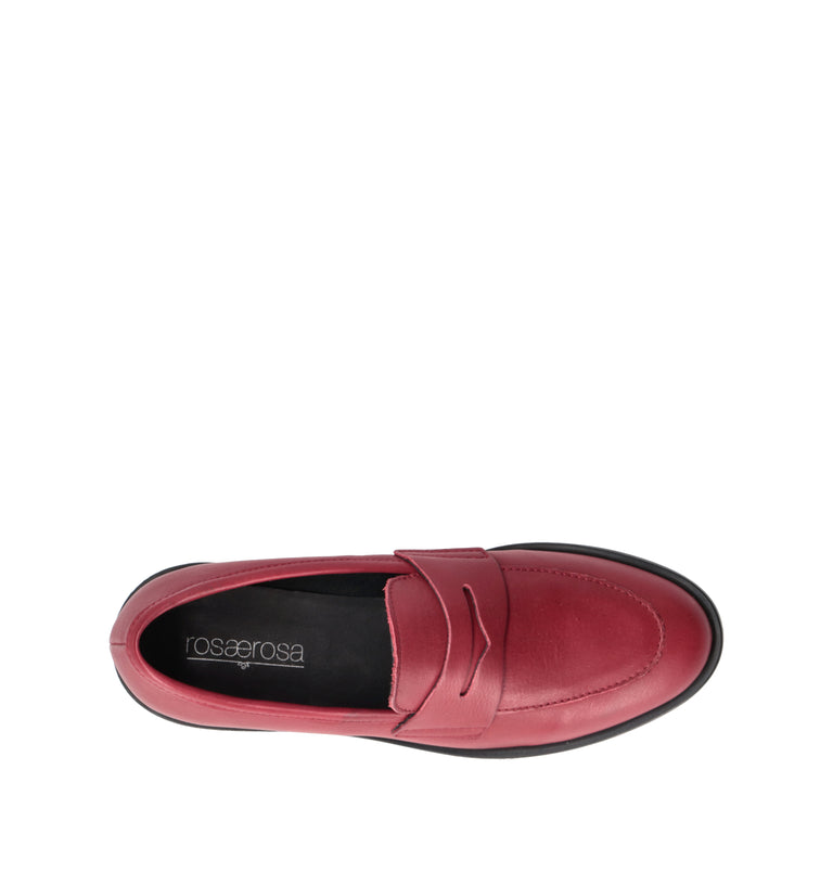 ROSA E ROSA Mocassino donna rosso in pelle