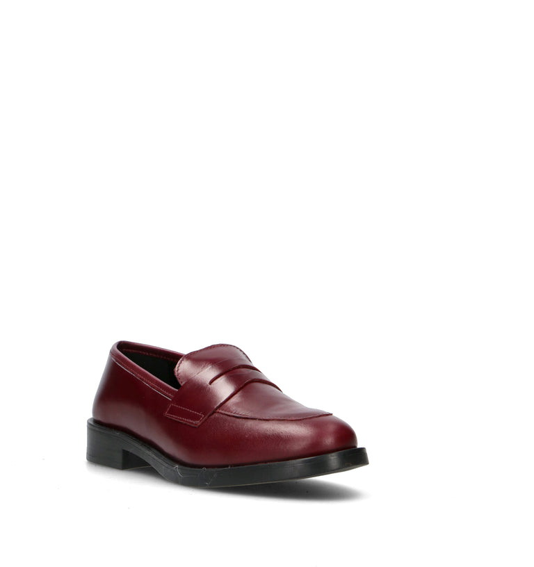 ROSA E ROSA Mocassino donna bordeaux in pelle