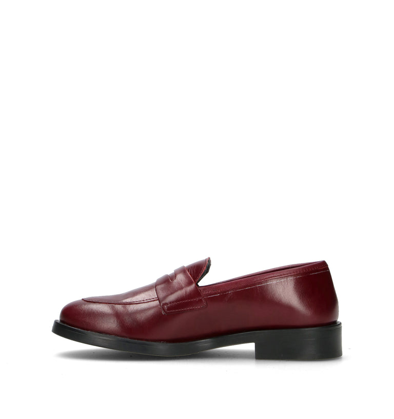 ROSA E ROSA Mocassino donna bordeaux in pelle