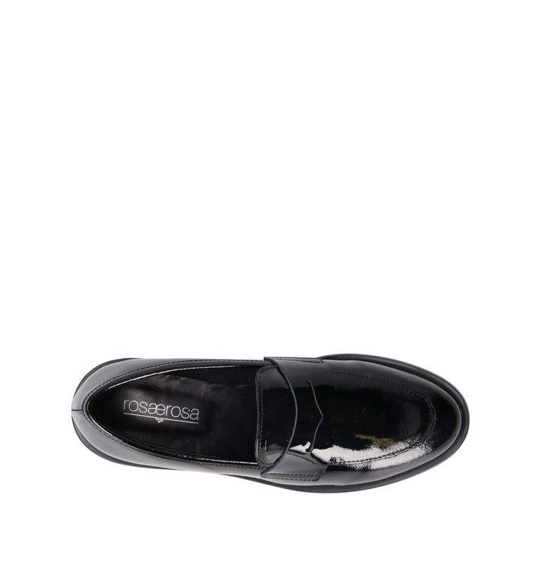 ROSA E ROSA Mocassino donna nero in pelle