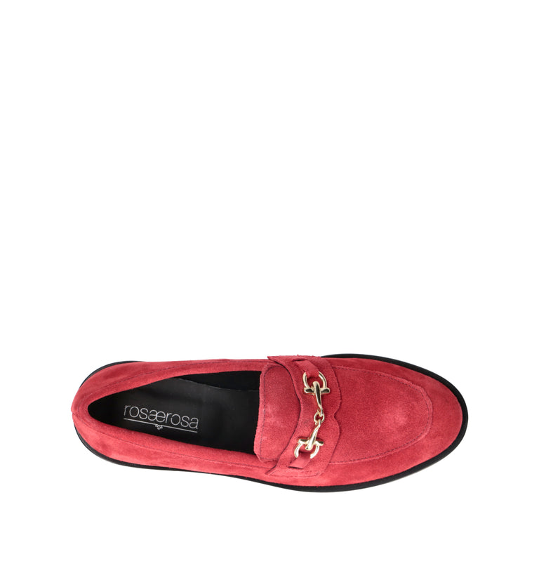 ROSA E ROSA Mocassino donna rosso in suede