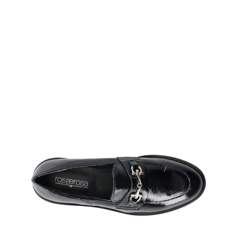 ROSA E ROSA Mocassino donna nero in pelle