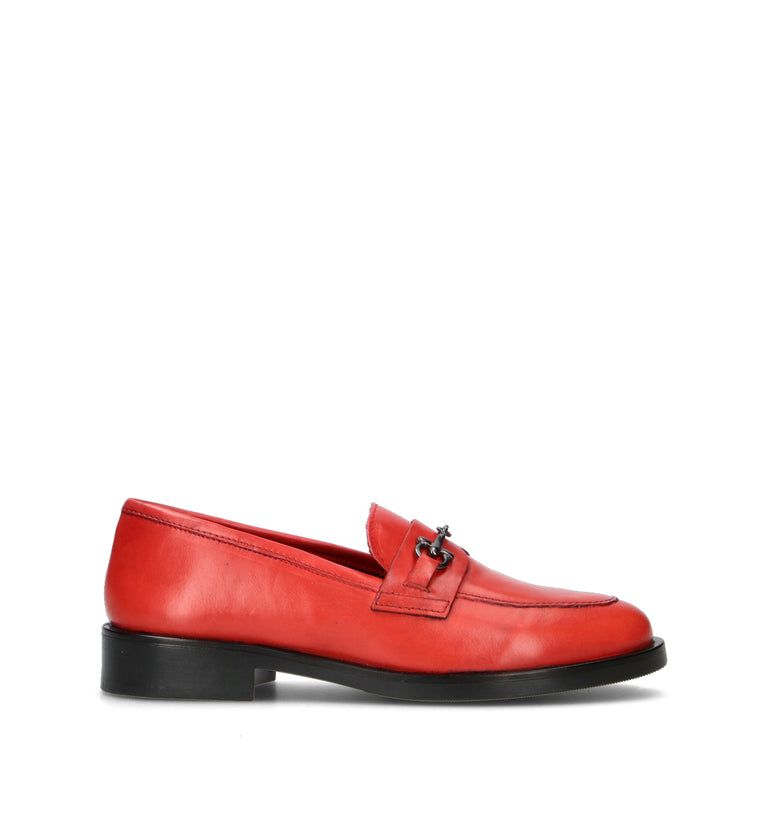 ROSA E ROSA Mocassino donna rosso in pelle