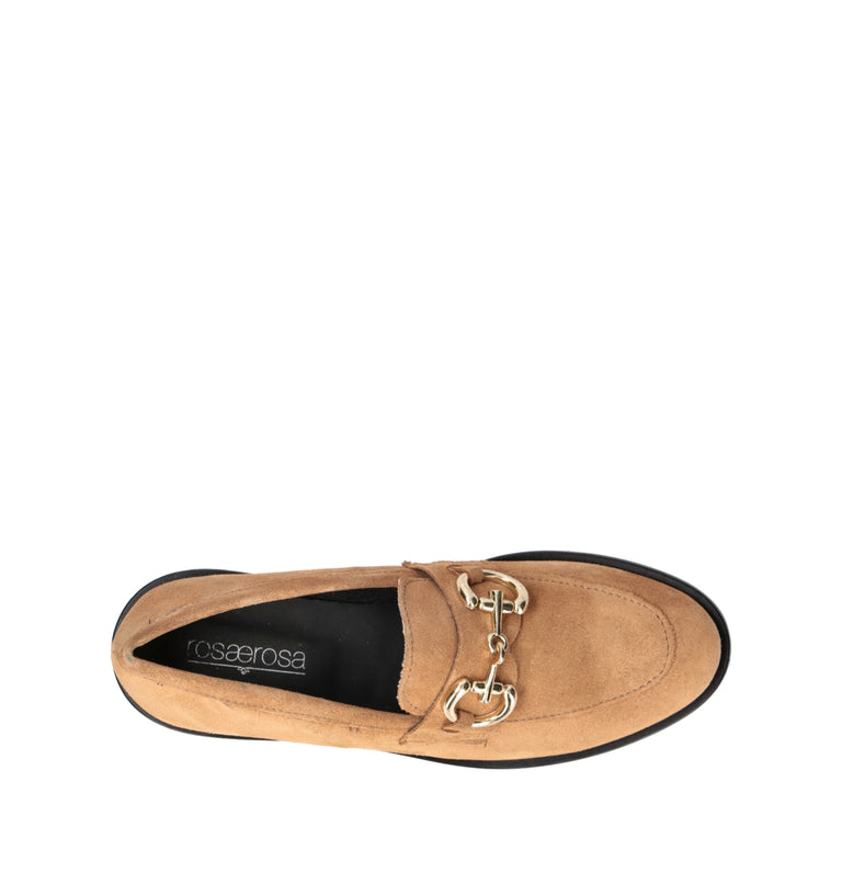ROSA E ROSA Mocassino donna cammello in suede