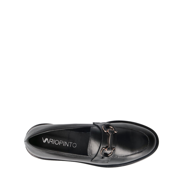 VARIOPINTO Mocassino donna nero in pelle