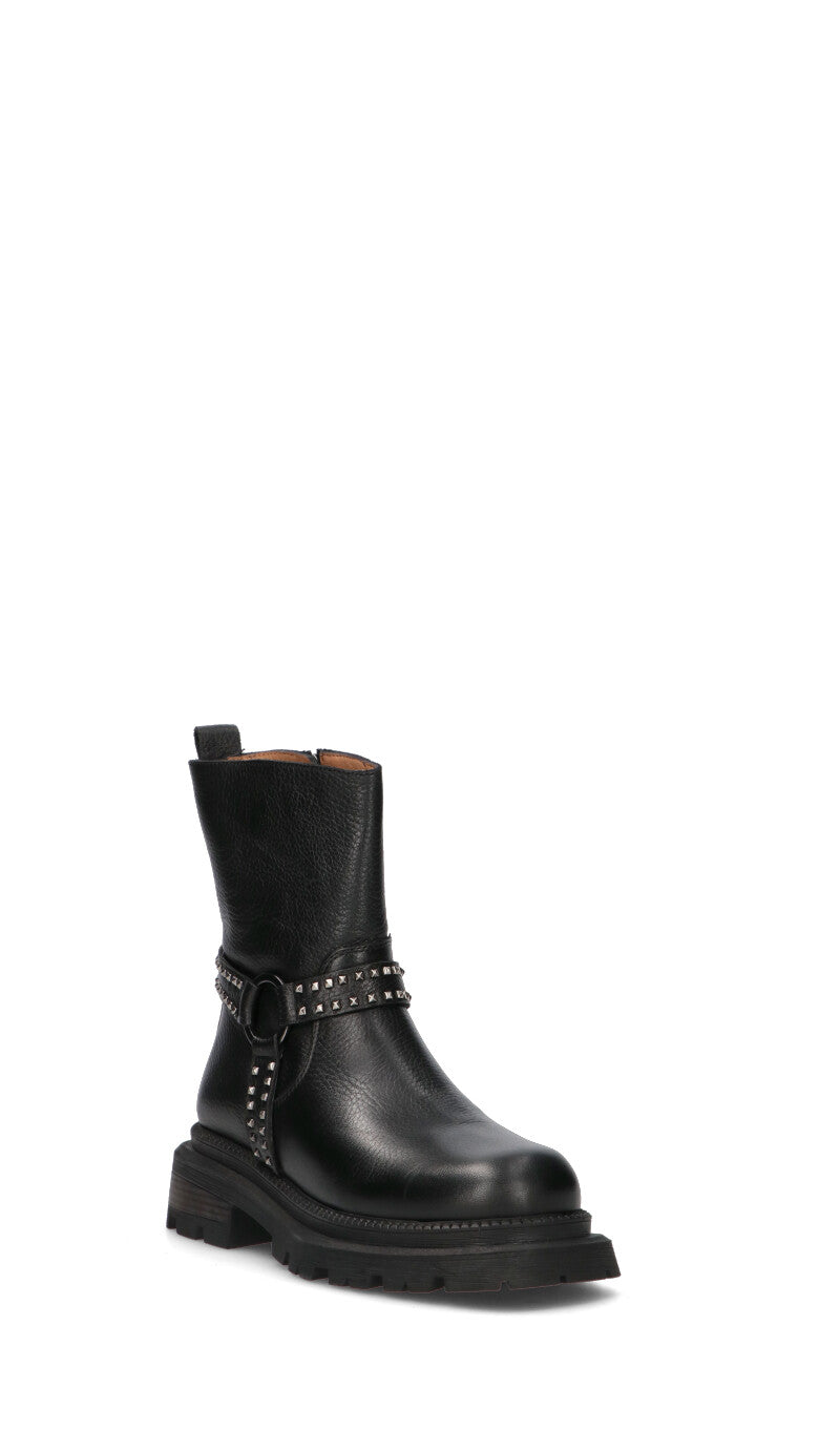 ALBANO Tronchetto donna nero in pelle