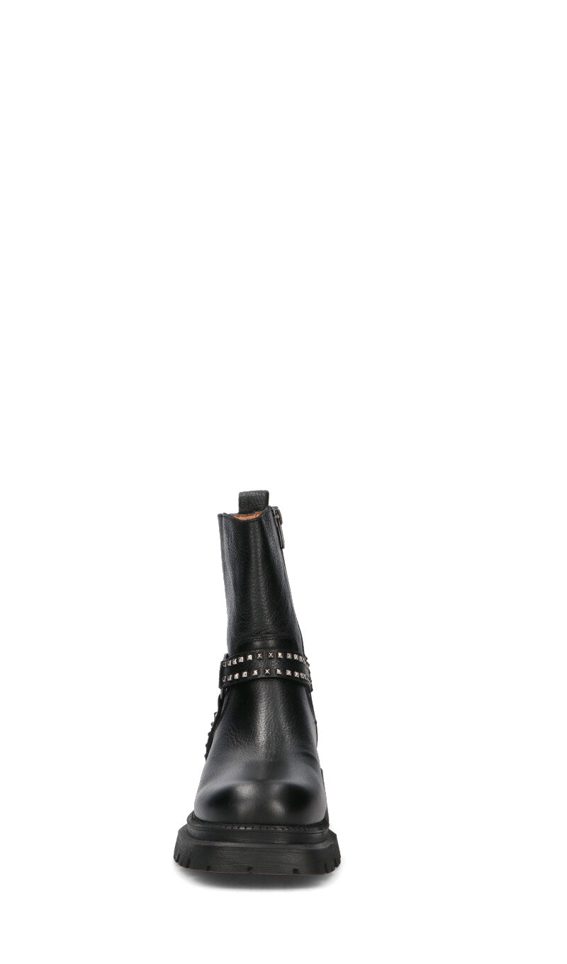 ALBANO Tronchetto donna nero in pelle