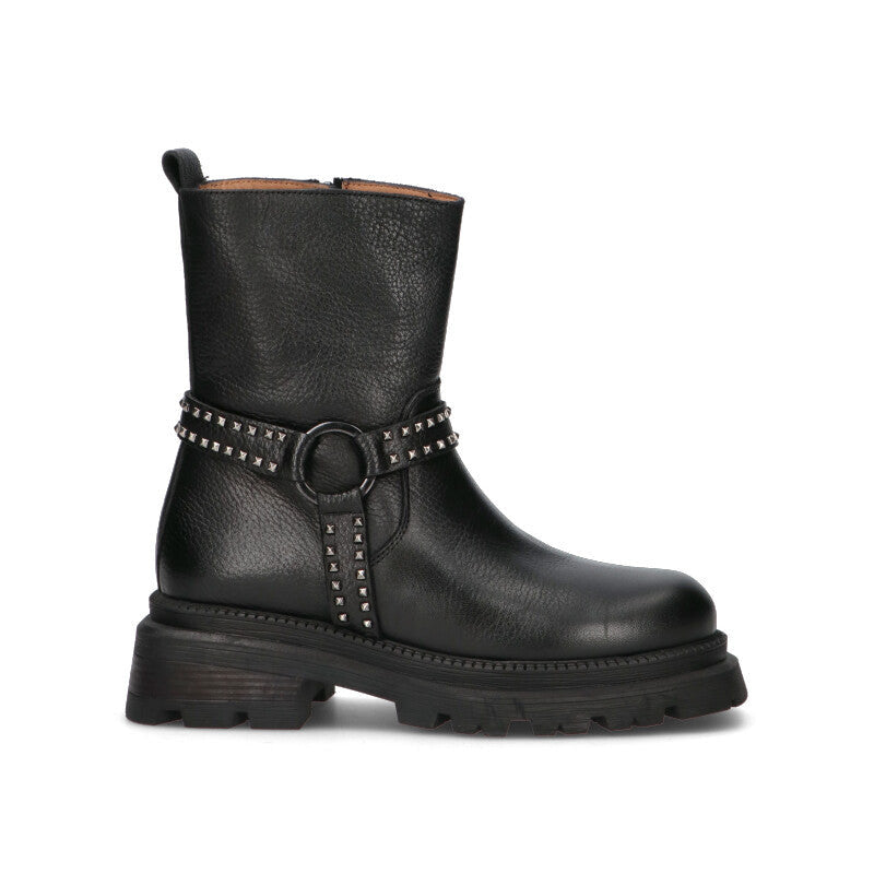 ALBANO Tronchetto donna nero in pelle