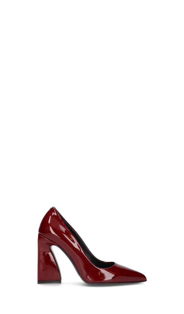 ALBANO Decollete donna bordeaux in pelle verniciata
