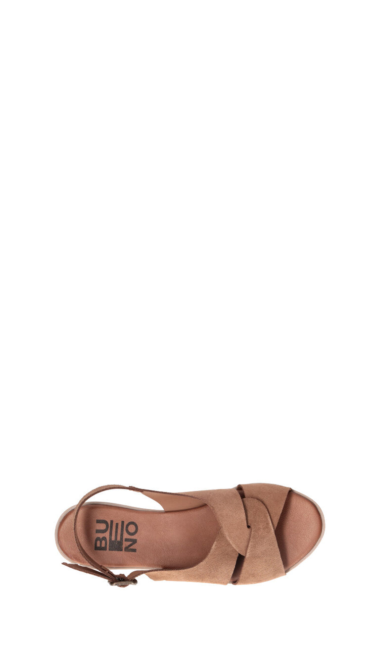 BUENO Sandalo donna marrone in suede
