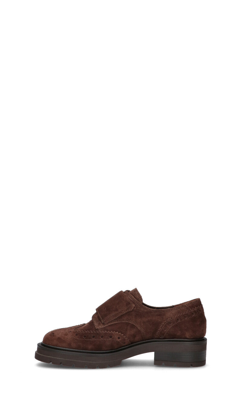 CARMENS Stringata donna marrone in suede