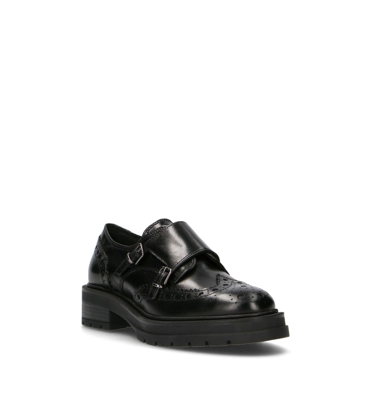 CARMENS Stringata donna nera in pelle