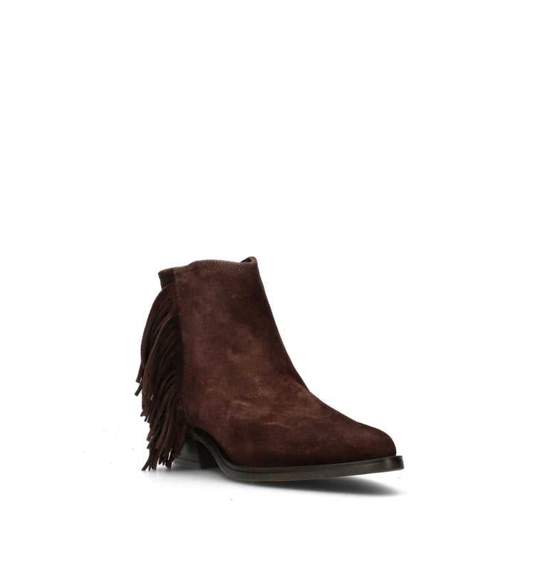 CARMENS Tronchetto donna testa di moro in suede con frange