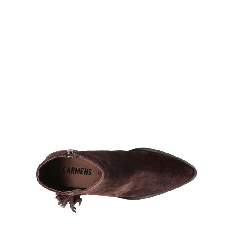 CARMENS Tronchetto donna testa di moro in suede con frange