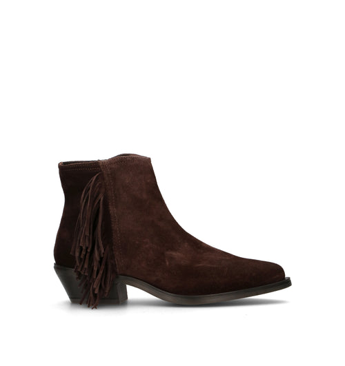 CARMENS Tronchetto donna testa di moro in suede con frange