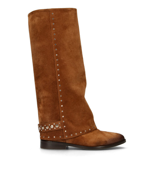 STRATEGIA Stivale donna marrone in suede