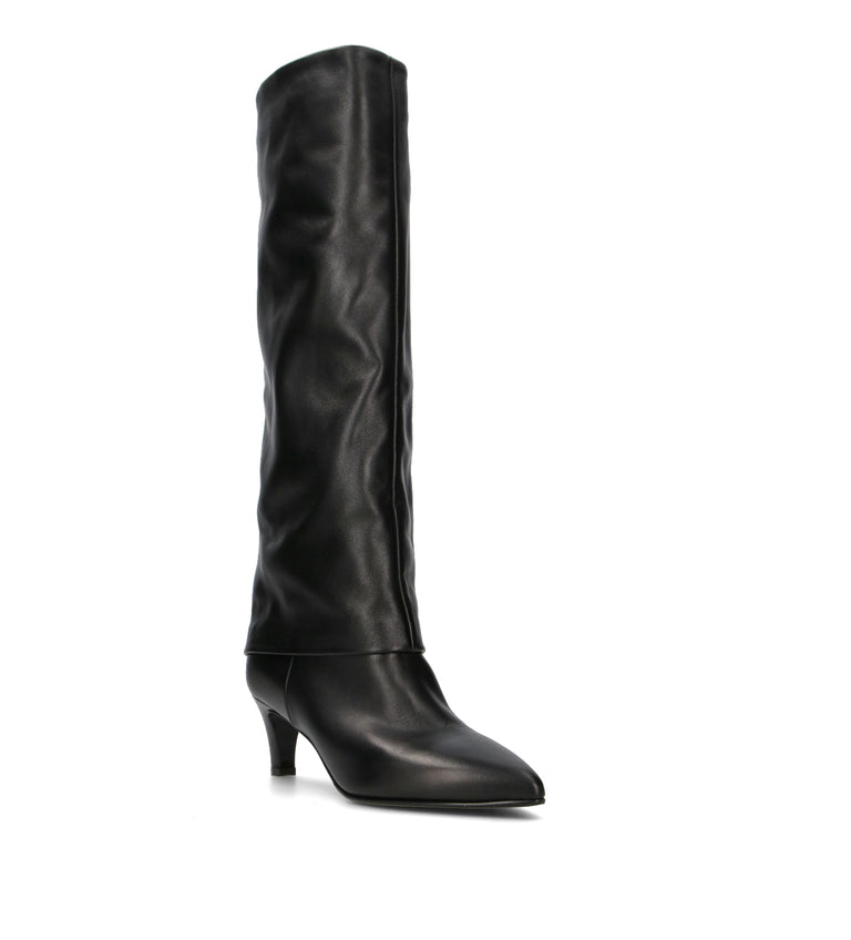 STRATEGIA Stivale donna nero in pelle