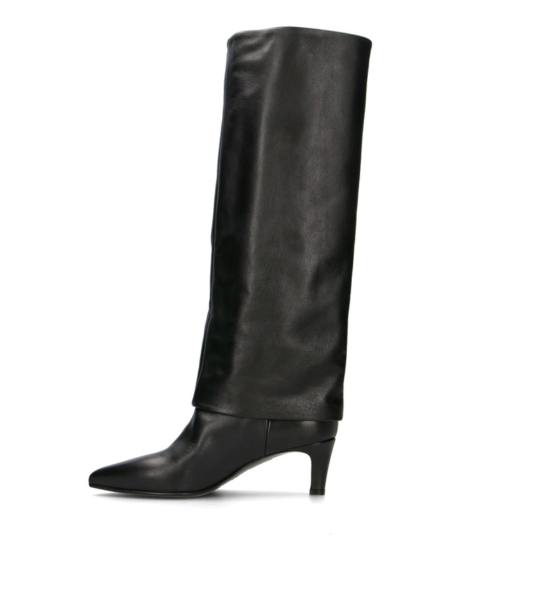 STRATEGIA Stivale donna nero in pelle