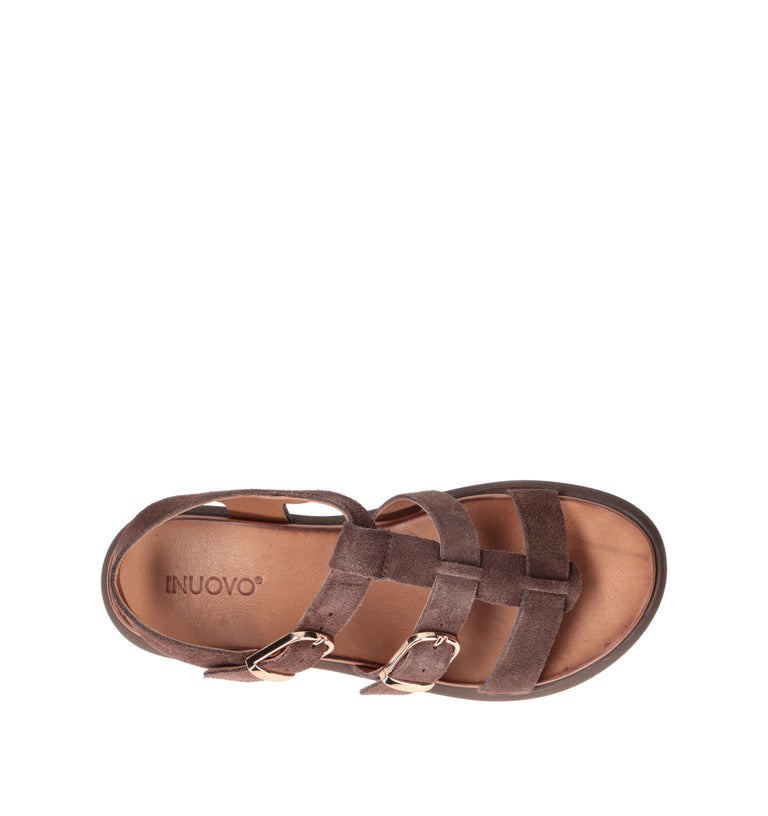 INUOVO Sandalo donna marrone in suede