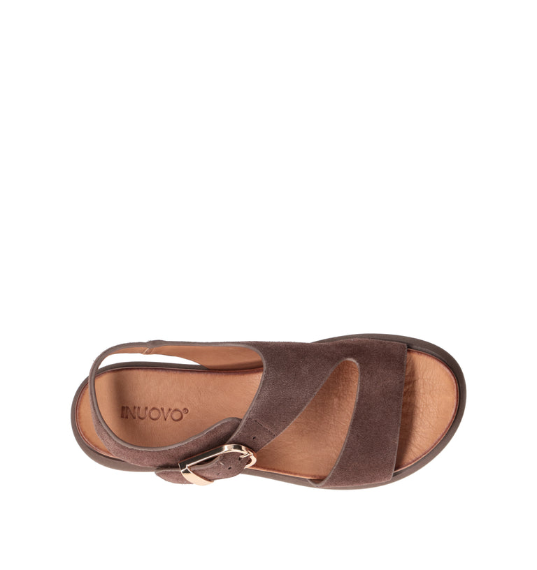 INUOVO Sandalo donna marrone in suede