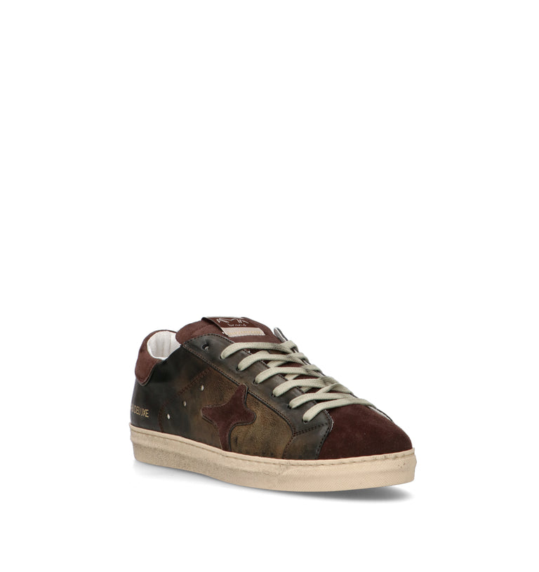 AMA BRAND Sneaker uomo marrone in pelle