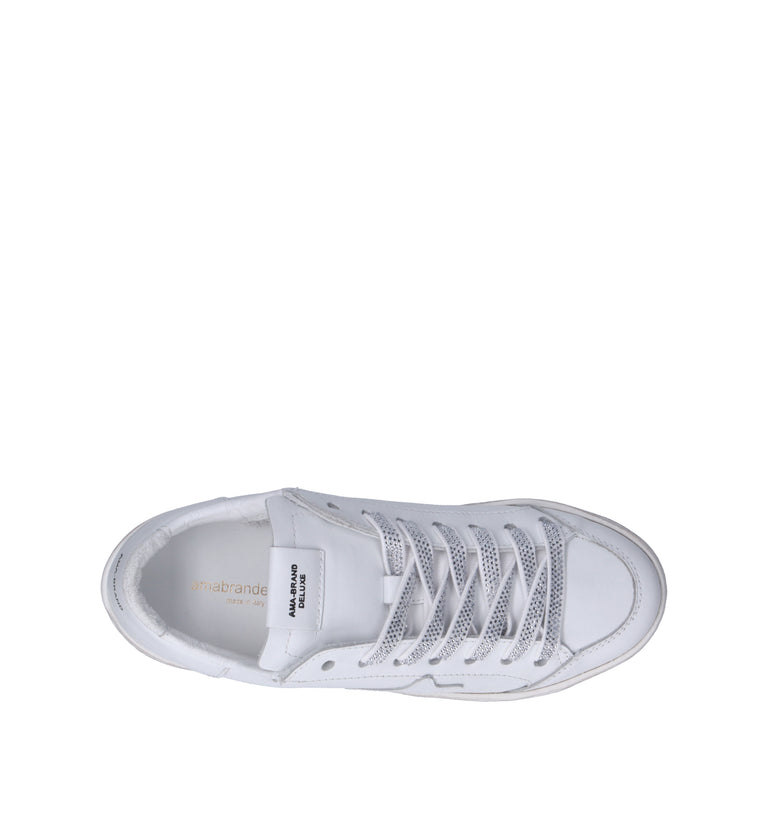 AMA-BRAND Sneaker donna bianca in pelle