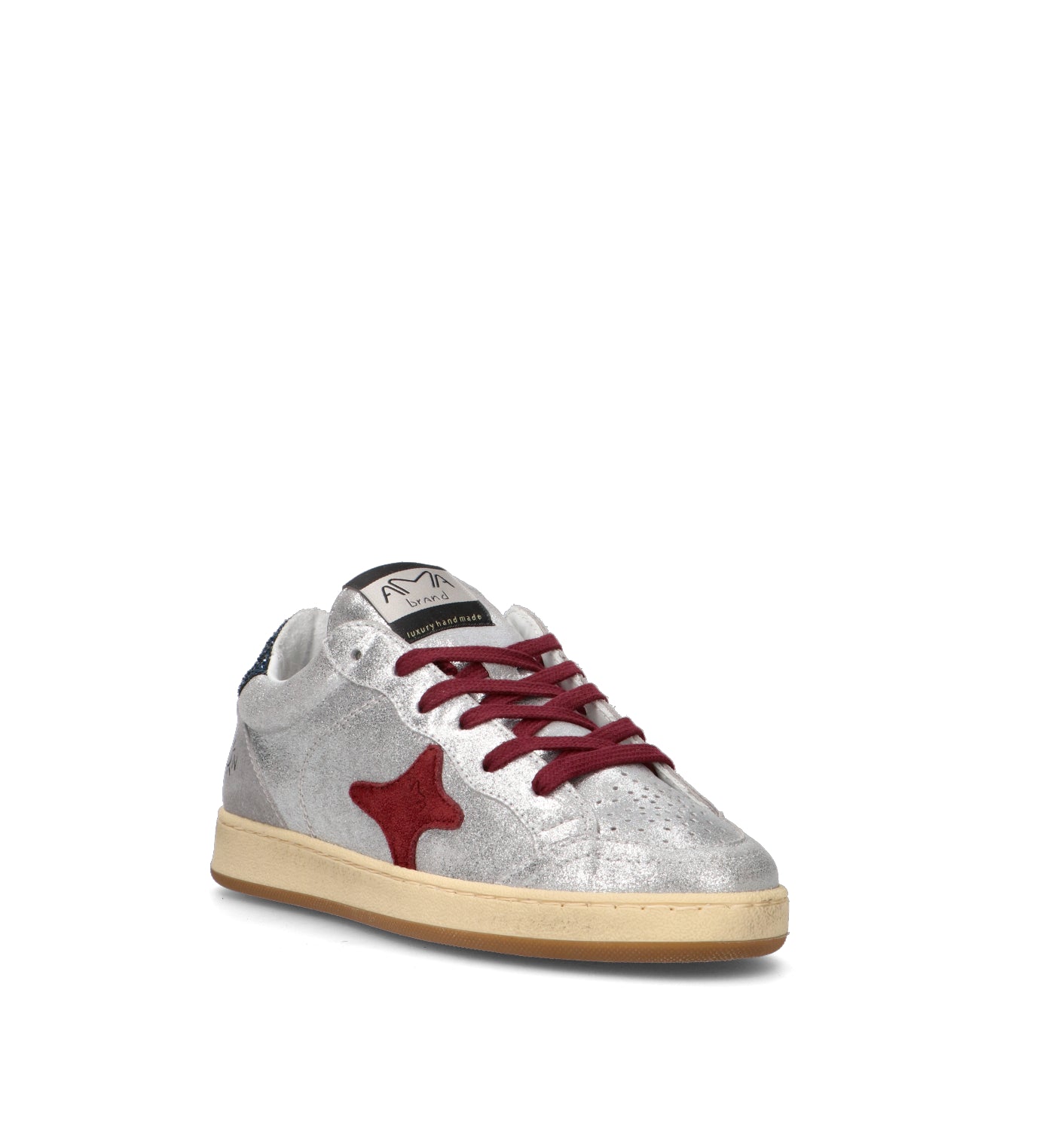 AMA-BRAND Sneaker donna argento in pelle