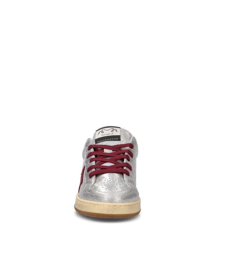 AMA-BRAND Sneaker donna argento in pelle
