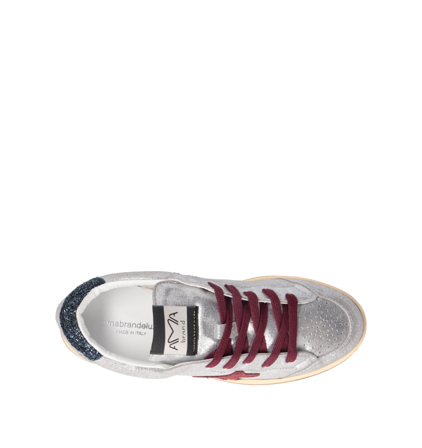 AMA-BRAND Sneaker donna argento in pelle