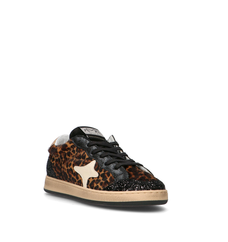 AMA-BRAND Sneaker donna nera/maculata in cavallino