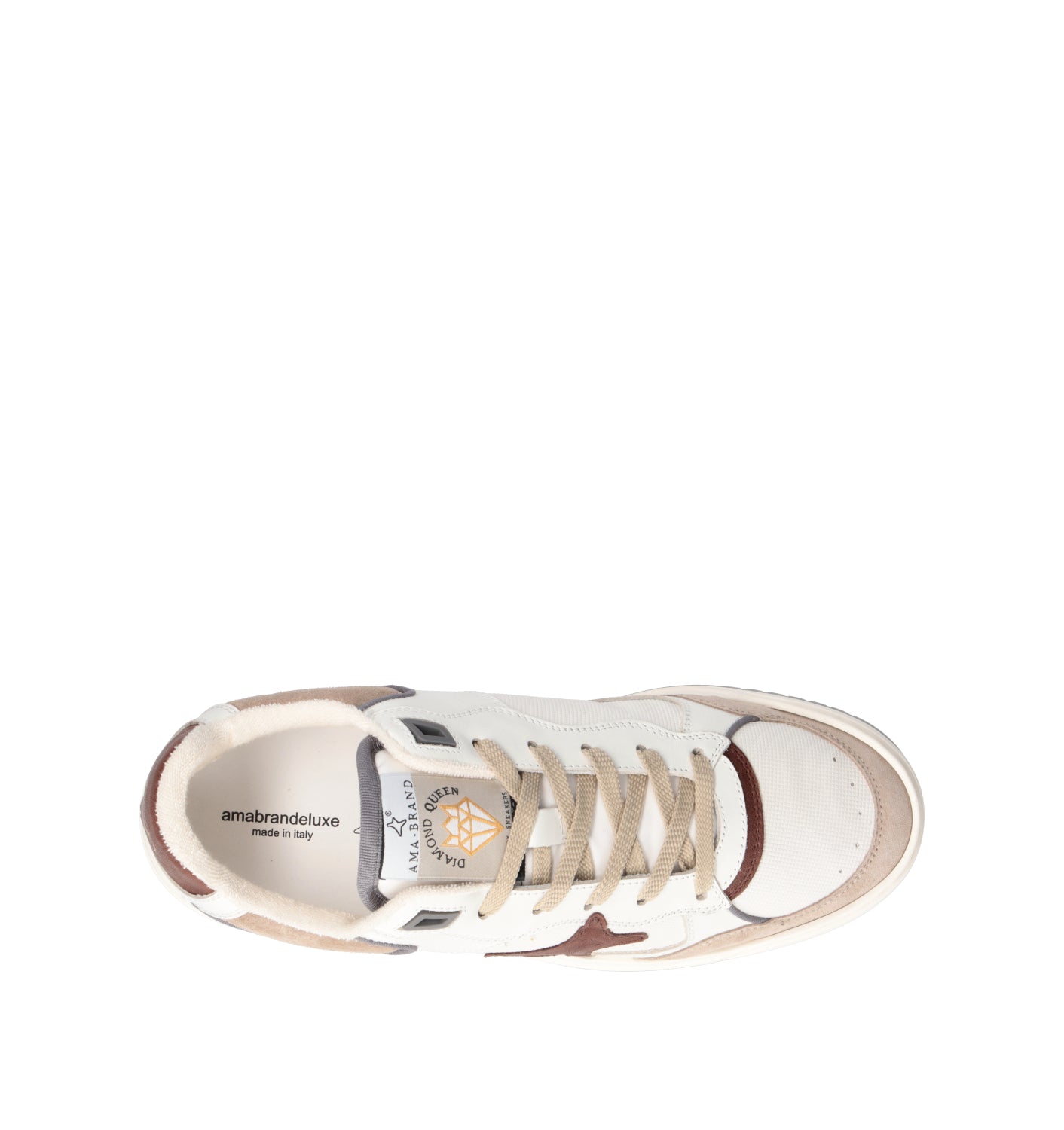 AMA-BRAND Sneaker uomo bianca in pelle